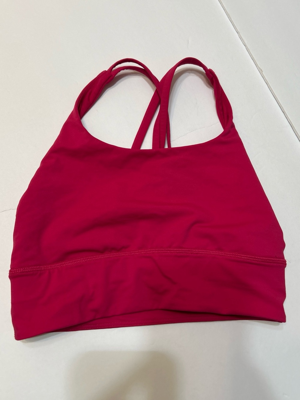 Lululemon Sports Bra Pink Strappy Back Size 4 Yoga Gym Workout